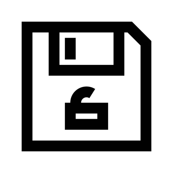 Floppy Icona Sblocco Sfondo Bianco Illustrazione Vettoriale — Vettoriale Stock