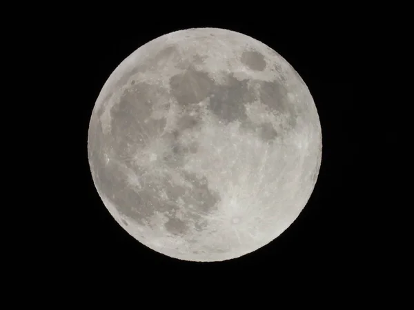Gran Ángulo Con Mirada Cercana Luna — Foto de Stock