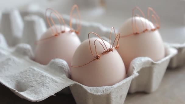 Uovo Pasqua Fai Realizzato Stile Coniglietto Concetto Pasqua Minimale Idea — Video Stock