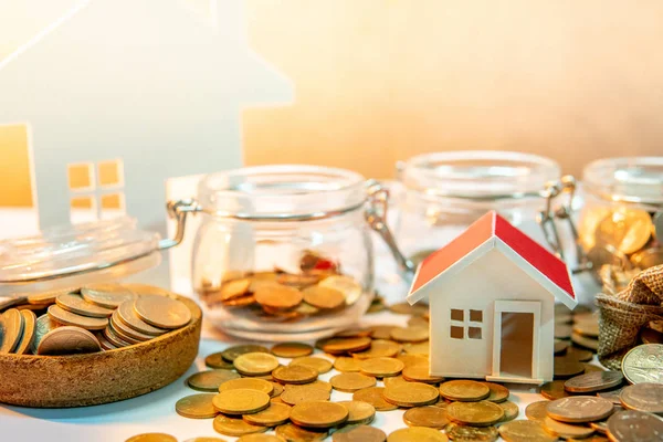 Eigentum Oder Immobilien Investition Haushypothek Kreditzins Geld Sparen Für Zukunftskonzept — Stockfoto