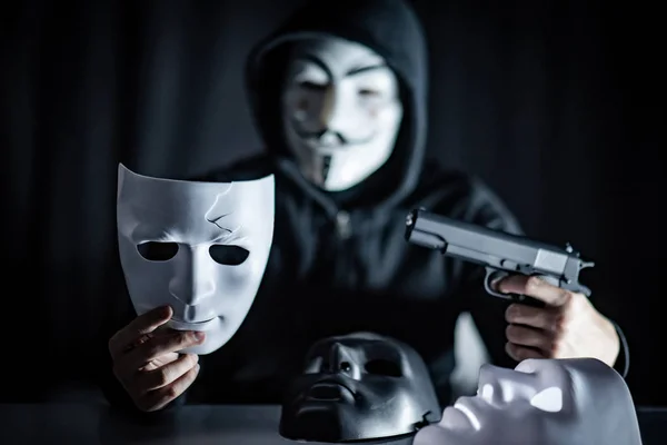 Μπανγκόκ Ταϊλάνδη Σεπτεμβρίου 2018 Hoodie Δολοφόνος Άνθρωπος Φορώντας Μάσκα Μυστηρίου — Φωτογραφία Αρχείου