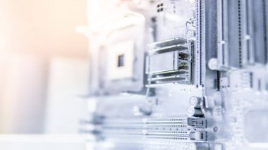 Gümüş elektronik bilgisayar anakart arka plan