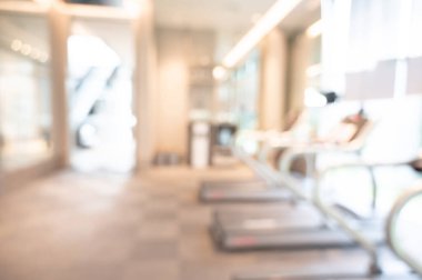 Soyut bulanık egzersiz salonu. Bulanık fitness merkezi. Spor konsepti için odaklanmış efekt arka planı veya arkaplanı