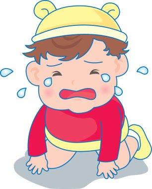 Ağlayan ve emekleyen bir bebeğin vektör çizimi 