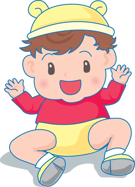 Vector Illustration Happy Baby — Stock Vector