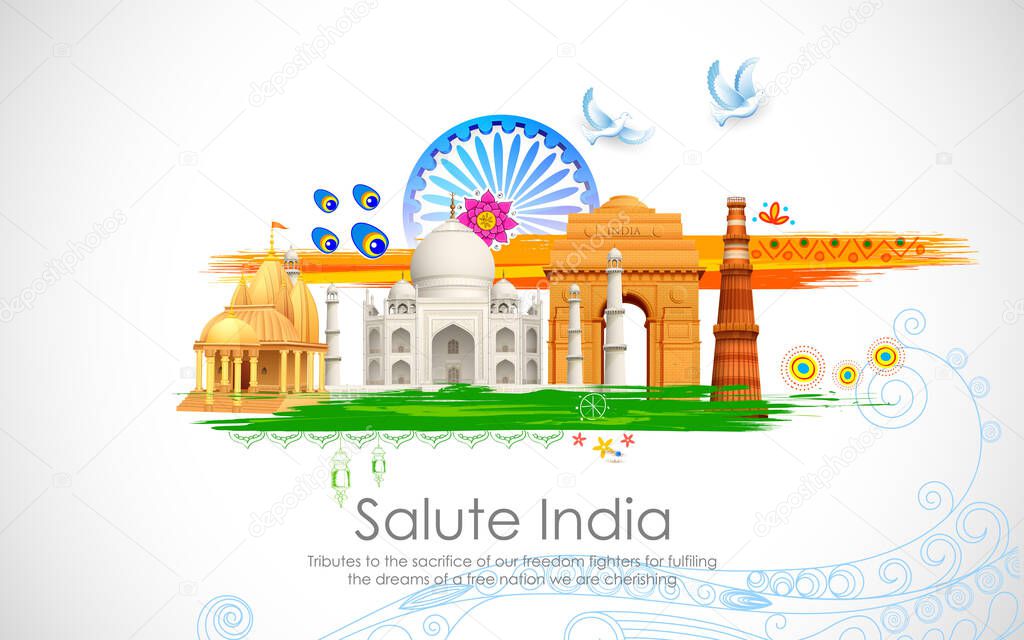 Vector Illustration of Indian National flag in an artistic form ideal for Independence day and Republic day creatives.