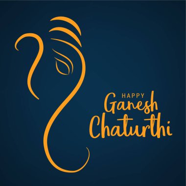Lord Ganesha 'nın Vektör İllüstrasyonu. Hint Tanrısı festival Ganesh Chaturthi ile ünlüdür. Sosyal medya ve düğün kartı kapağı tasarımları için yaratıcılar ideal