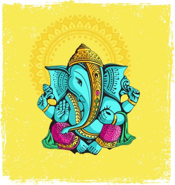 Vector Illustration of Lord Ganesha. Indian God famous for festival Ganesh Chaturthi. Creatives ideal for Social Media and wedding card cover designs clipart