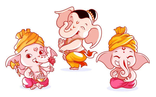 Ilustração Vetorial Lorde Ganesha Deus Indiano Famoso Pelo Festival Ganesh —  Vetores de Stock