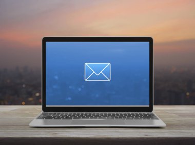 e-posta düz simgesi, iş online kavramı bize ulaşın