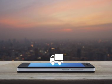 İş kamyonu ulaşım online kavramı