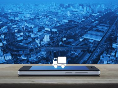 İş kamyonu ulaşım online kavramı