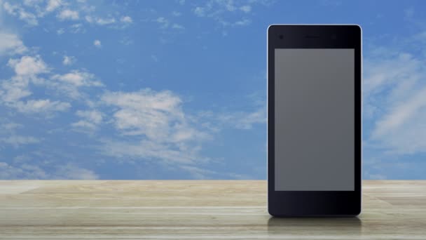 Modem Akıllı Cep Telefonu Ekranında Beyaz Bulutlar Güvenliği Güvenlik Online — Stok video