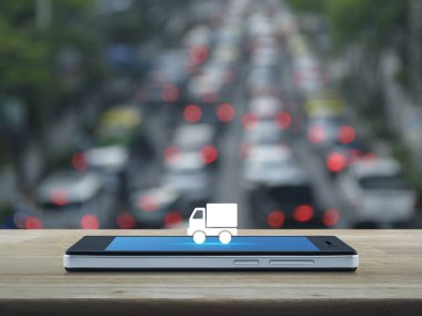 İş kamyonu ulaşım online kavramı