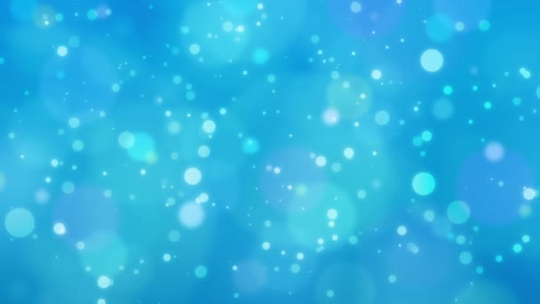 Movimiento Hermoso Círculo Brillante Bokeh Sobre Fondo Azul Navidad Feliz — Vídeos de Stock