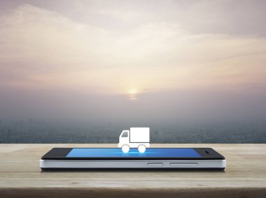 İş kamyonu ulaşım online kavramı