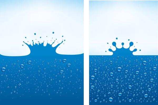 Modré Vody Splash Mnoha Kapky Vody — Stockový vektor