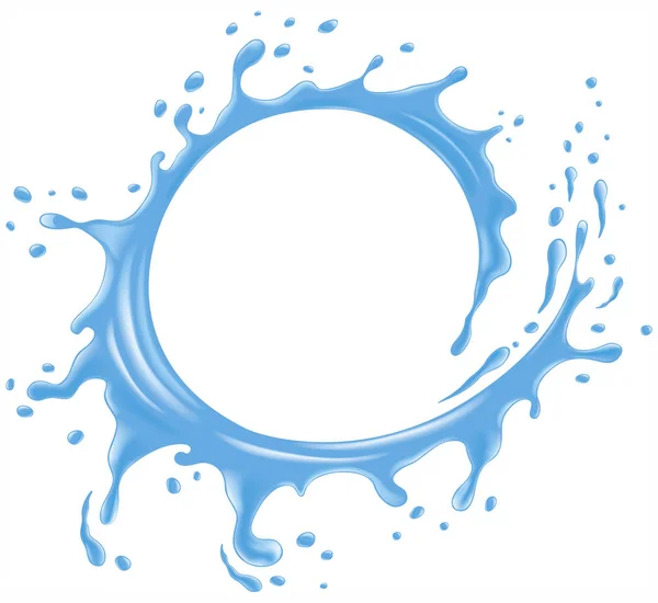 Blue Water Splash Many Water Drops — Stock Vector