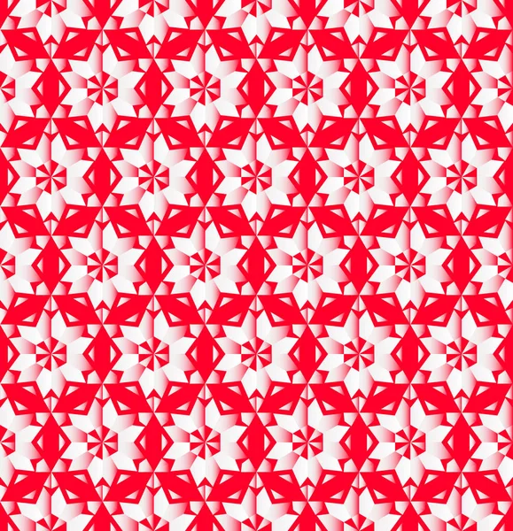 Christmas Wakacje Wzór Geometryczne Ornament Płatki Śniegu Gwiazdy Czerwonym Tle — Wektor stockowy