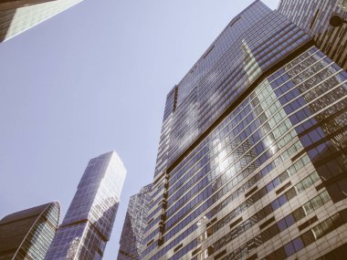 Gökdelenler, Moscow city Vintage stilize fotoğraf