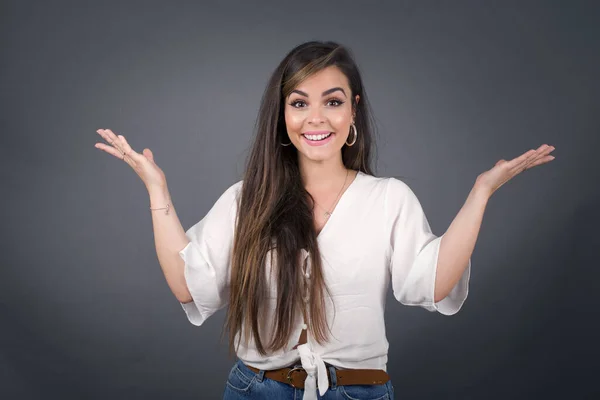 Achievement Success Concept Cheerful Middle Aged Female Raising Her Hands — Stock Photo, Image