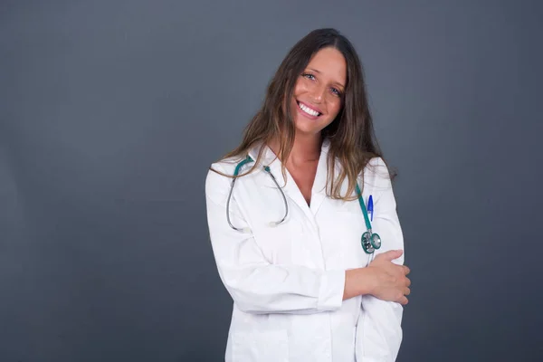 Pessoas Estilo Vida Juventude Conceito Felicidade Tímida Menina Bonita Médico — Fotografia de Stock