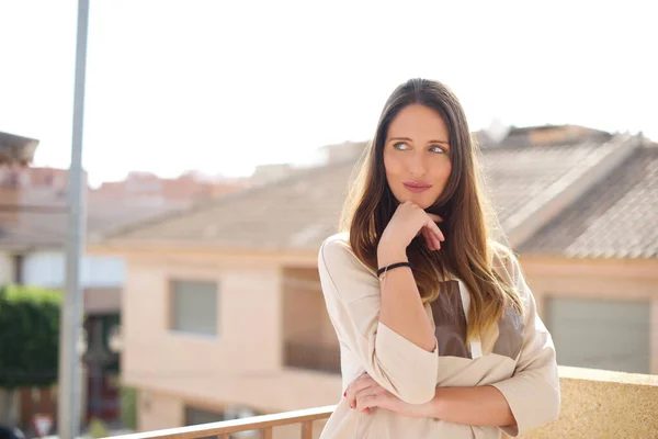 Young Beautiful Woman Smiling Street — Stock Photo, Image