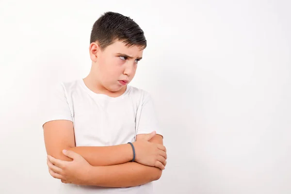 Closeup Portrait Displeased Pissed Angry Grumpy Pessimistic Boy Bad Attitude — Stock fotografie