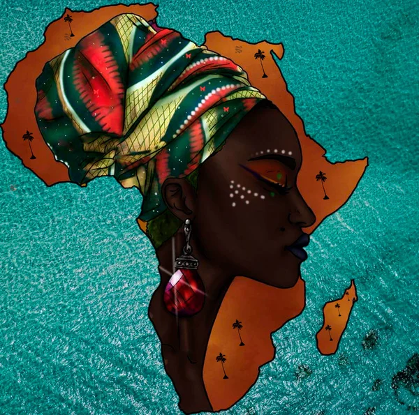 Afrika. İllüzyon. Biçim renk grafikleri. Sanat.