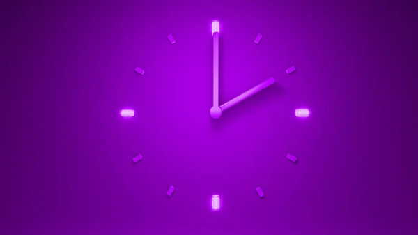 Backlit Purple Clock Time Illustration Rendering Subtle — Stock Photo, Image