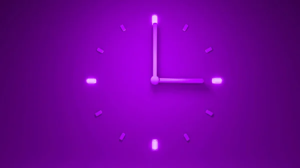 Backlit Purple Clock Time Illustration Rendering Subtle — Stock Photo, Image