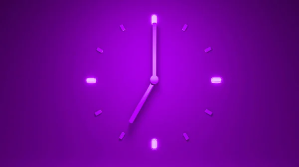 Backlit Purple Clock Time Illustration Rendering Subtle — Stock Photo, Image