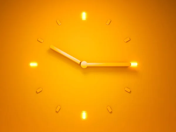 일러스트 렌더링 Backlit Orange Clock Time Clock — 스톡 사진