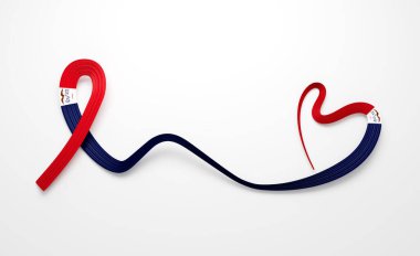 Kalp şeklinde kurdele, Iowa bayrağı renkleriyle ulusal aşkı ve gururu sembolize ediyor. 3B Görüntü