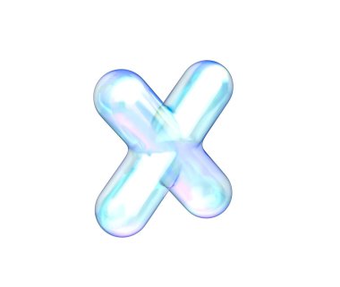 Zarif, yanardöner bir 3 boyutlu çarpma sembolü yumuşak, fütüristik ve zarif bir görünüme sahip. 3d illüstrasyon