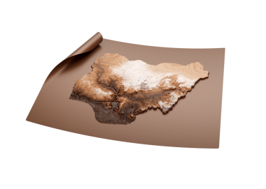 Kahverengi Haritayla Nijerya 'nın Klasik Haritası Kağıt Sayfa 3d İllüstrasyon