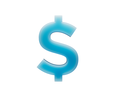 Modern finans ve para birimi için çarpıcı mavi, 3 boyutlu işaret sembolü. 3d illüstrasyon