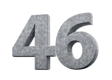 Beton Numara kırk altı 46 Gri Beton Taş Yapımı Beyaz Görüntü