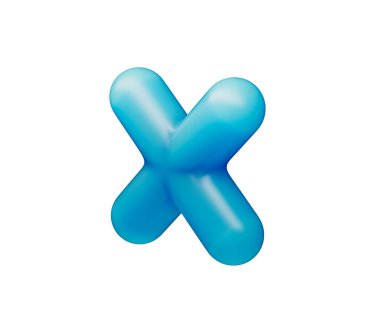 Pürüzsüz, mat mavisi kaplamalı ve yumuşak ışıklandırmalı parlak bir çarpma sembolü. 3d illüstrasyon