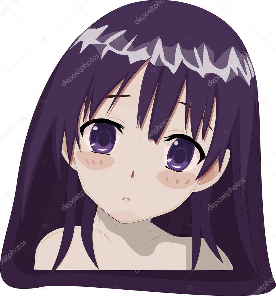 Vector anime charter beautiful face japan style