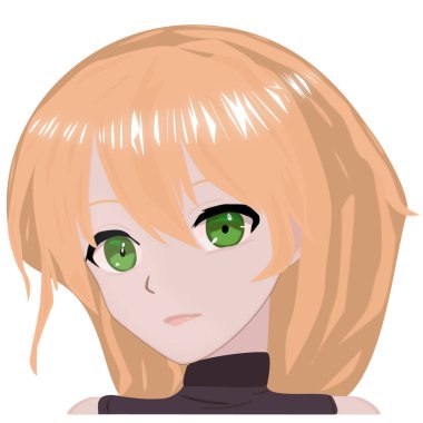 Anime karakterleri. Japonca 'da anime kız. Anime tarzı, çizilmiş illüstrasyon.