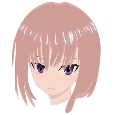 Anime karakterleri. Japonca 'da anime kız. Anime tarzı, çizilmiş.
