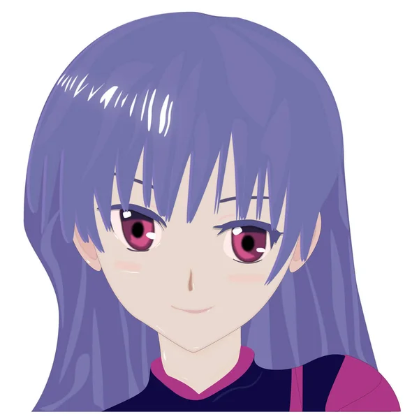 Des Personnages Anodins Anime Girl Japonais Anime Style Dessiné — Photo