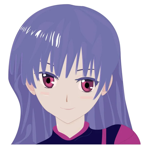 Personajes Anime Vectorial Chica Anime Japonés Estilo Anime Ilustración Vectorial — Vector de stock