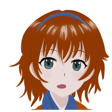 Güzel yüzlü anime kızı