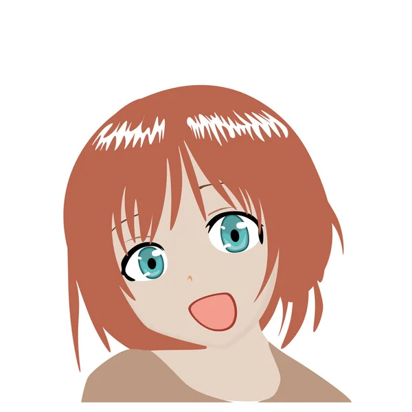 Hübsches Gesicht Anime Girl — Stockfoto