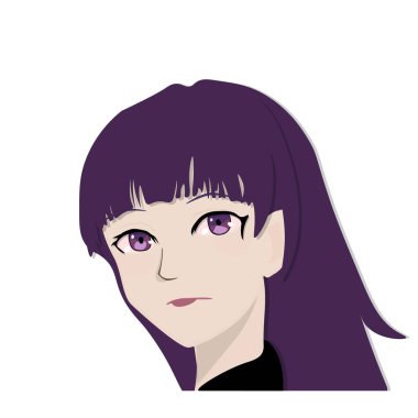 Güzel yüz anime kız vektörü