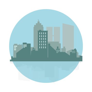 Şehrin ufuk çizgisi vektör illüstrasyonu 