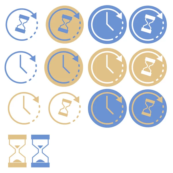 Illustrazione Del Set Vettoriale Icone Orologio — Vettoriale Stock