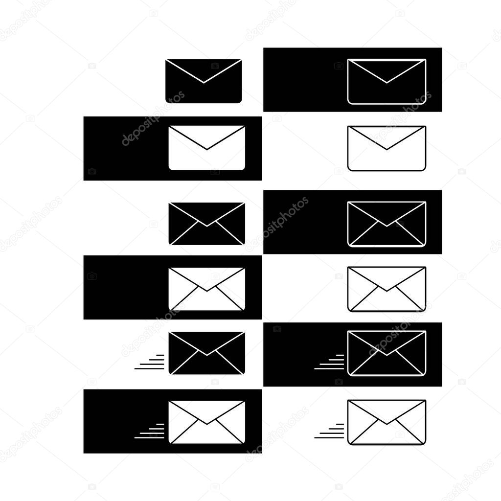 Set of mail icons vector for web design and mobile